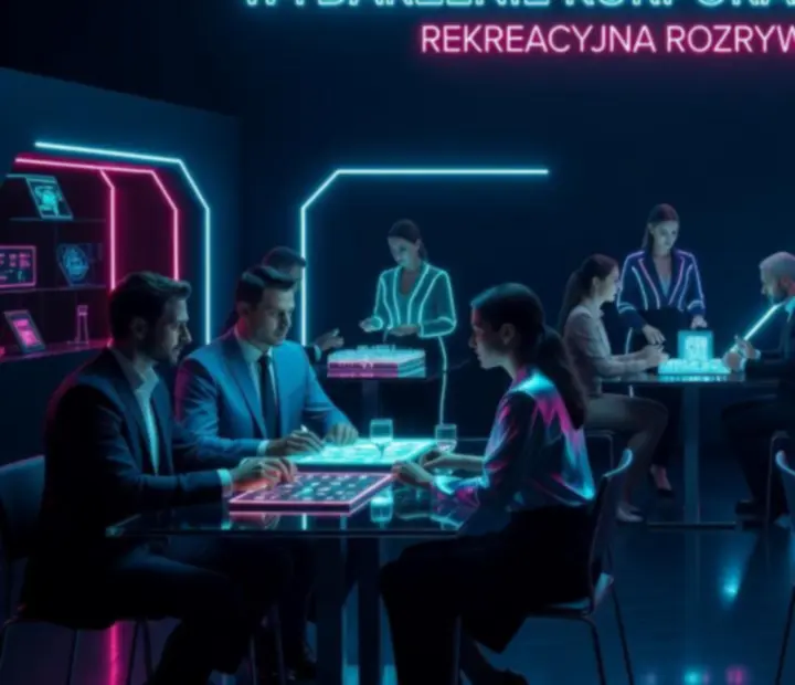 Neonowe wydarzenie firmowe Novapolastel z formatami stołowymi